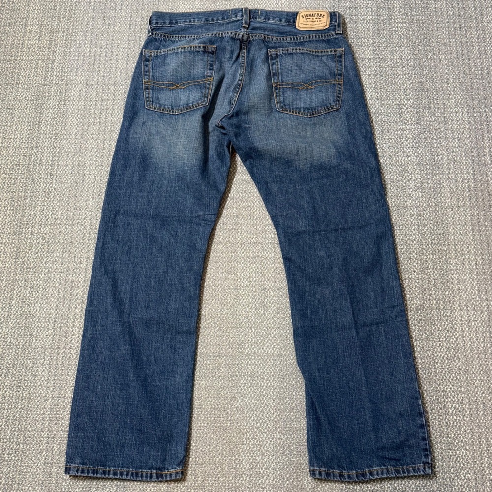 Levi Strauss Signature Slim Straight Jeans‎ Men's Size 34x32 Dark Blue Y2K